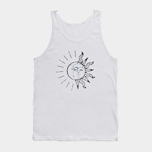 Moon and sun face Tank Top